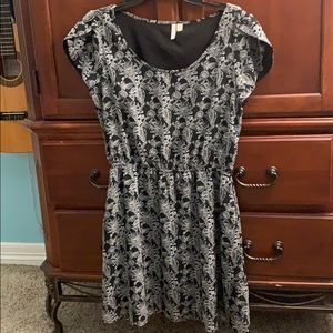 Black and white floral dress